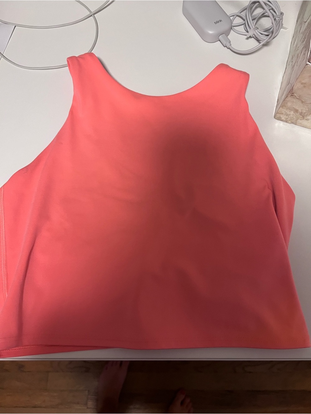 Athleta Coral Pink High-Neck Tank
